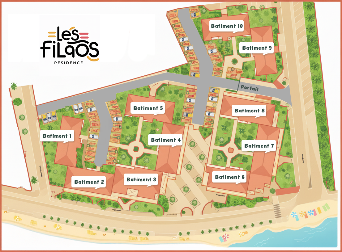 Plan de la residence Les Filaos